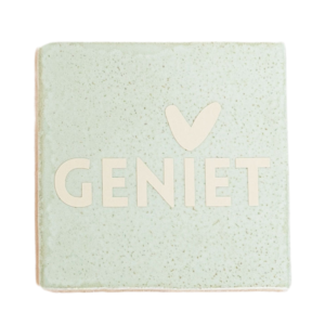 Lottea thee tegeltje met opdruk Geniet