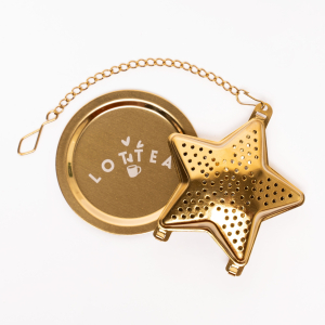 Lottea Theezeefje in de vorm van een ster in de kleur goud